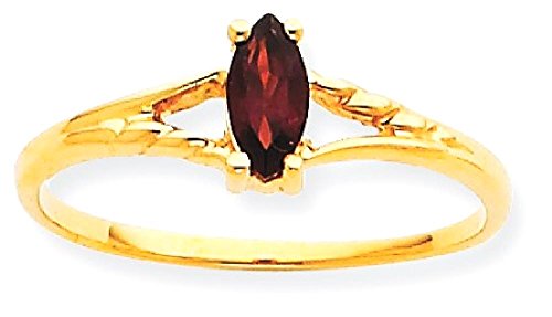 IceCarats 10K Yellow Gold Red Garnet Ring Gemstone Band January Birthstone Jewelry Size 7.00