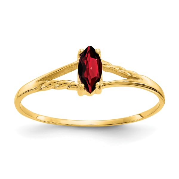 IceCarats 10K Yellow Gold Red Garnet Ring Gemstone Band January Birthstone Jewelry Size 7.00