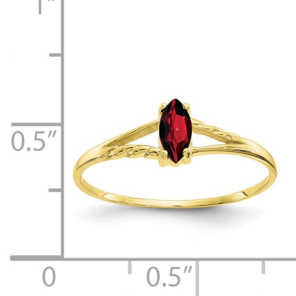 IceCarats 10K Yellow Gold Red Garnet Ring Gemstone Band January Birthstone Jewelry Size 7.00