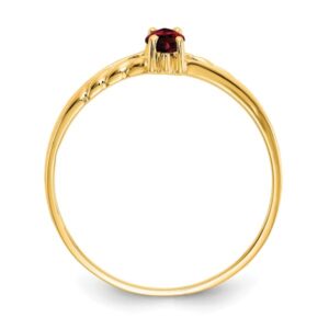 IceCarats 10K Yellow Gold Red Garnet Ring Gemstone Band January Birthstone Jewelry Size 7.00