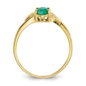 IceCarats 10K Yellow Gold Green Emerald Ring Gemstone Band May Birthstone Jewelry Size 7