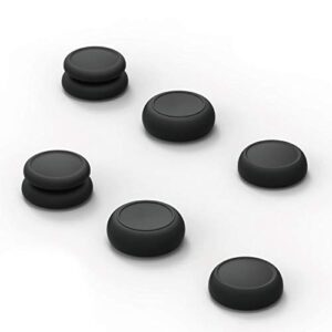 skull & co. skin, cqc and fps thumb grips set joystick cap analog stick cap for nintendo switch joy-con controller - black, 3 pairs (6pcs)