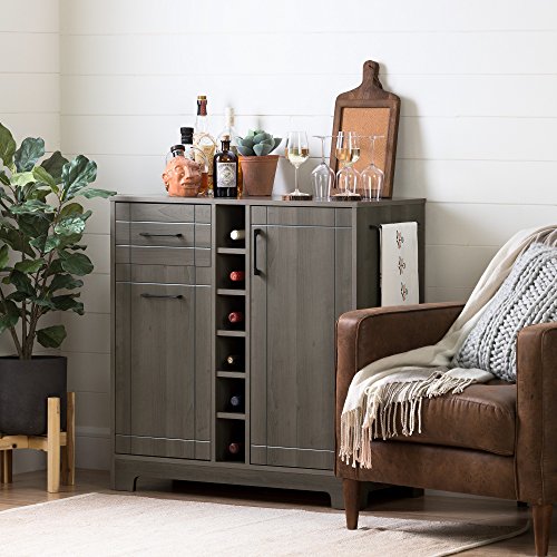 South Shore Vietti Bar Cabinet and Bottle Storage, Gray Maple