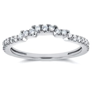 kobelli notched diamond wedding band 1/4 carat (ctw) in 14k white gold, size 10, white gold