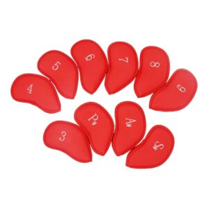 HISTAR Golf 10pcs Thick Synthetic Leather Golf Iron Head Covers Set Headcover Fit All Brands Titleist, Callaway, Ping, Taylormade, Cobra, Nike, Etc