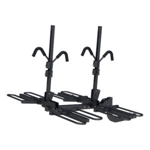 curt 18087 secure locking tray-style trailer hitch bike rack mount, fits 2-inch receiver, 4 bicycles