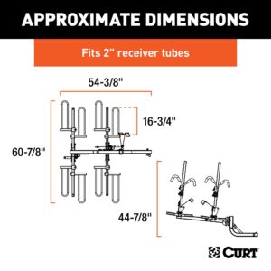 CURT 18087 Secure Locking Tray-Style Trailer Hitch Bike Rack Mount, Fits 2-Inch Receiver, 4 Bicycles