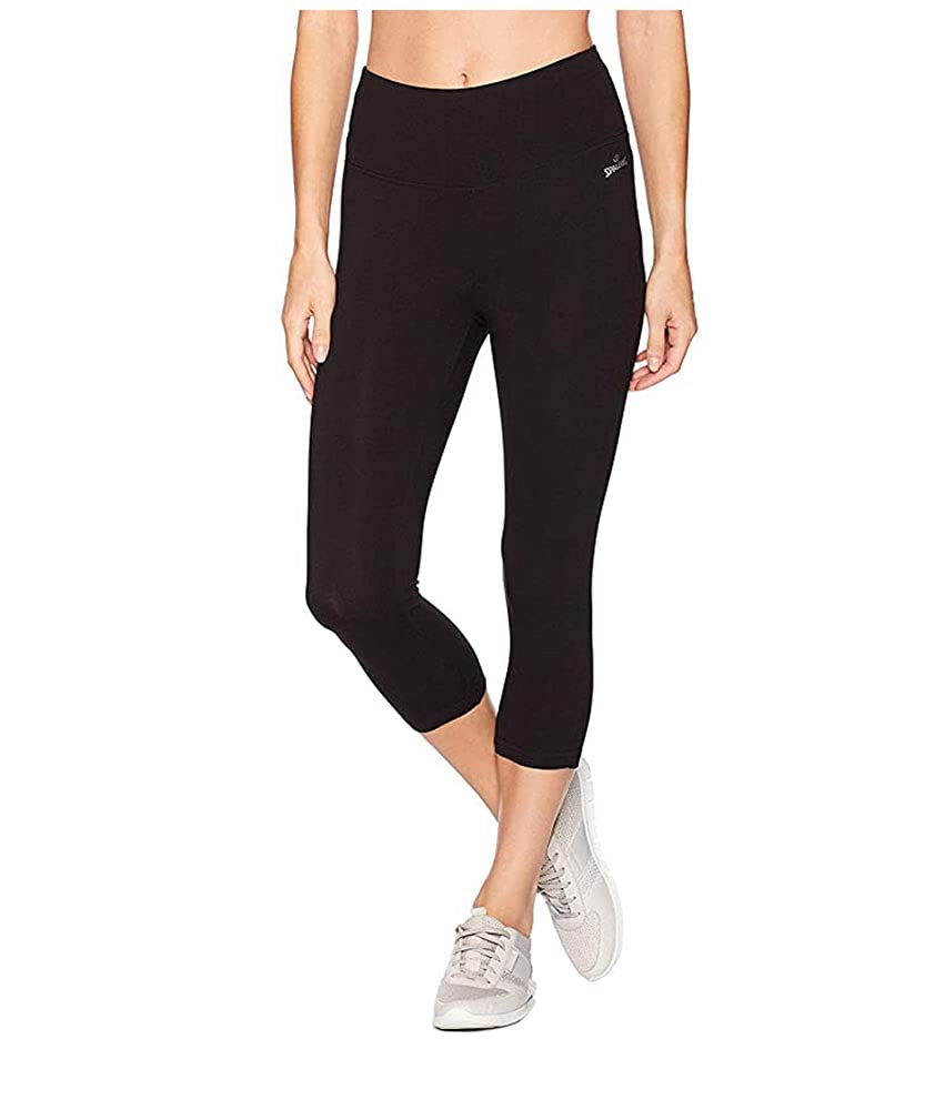 Spalding Women's High Waisted Crop Legging, Deep Black, Small