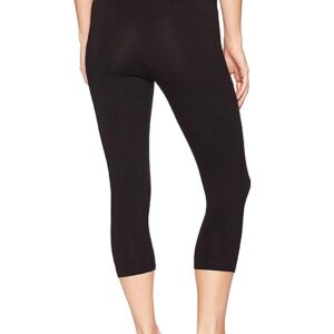 Spalding Women's High Waisted Crop Legging, Deep Black, Small