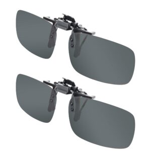 SPLAKS Clip-on Sunglasses Unisex Polarized Frameless Rectangle Lens 2-Black