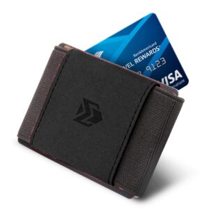 VBAX Minimalist Slim Elastic Wallet - Small Front Pocket Credit Card Holder for Men & Women Holds Up to 12 Card & Cash