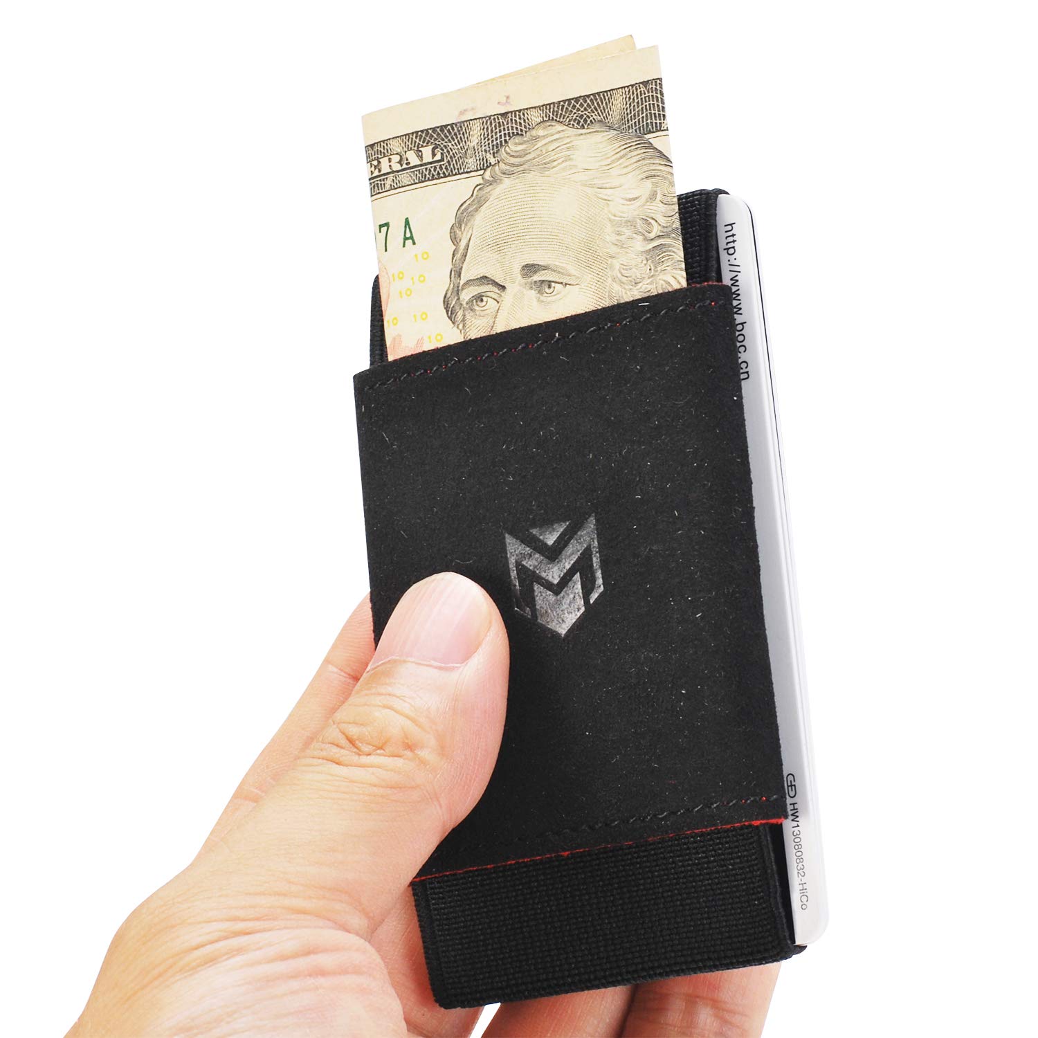 VBAX Minimalist Slim Elastic Wallet - Small Front Pocket Credit Card Holder for Men & Women Holds Up to 12 Card & Cash