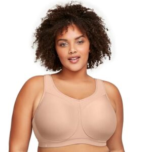 Full Figure Plus Size High Impact Wonderwire Sports Bra Underwire #9066 Café