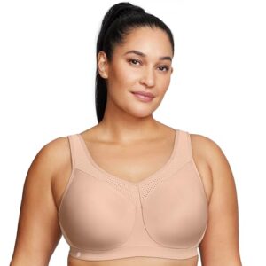 Full Figure Plus Size High Impact Wonderwire Sports Bra Underwire #9066 Café