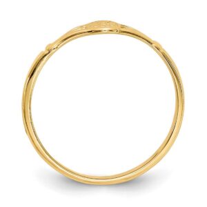 14k Yellow Gold Solid Flat back Polished Oval Baby Ring Size 2.25 Jewelry for Women