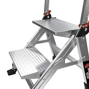 Little Giant Ladders, Jumbo Step, 2-Step, 2 foot, Step Stool, Aluminum, Type 1AA, 375 lbs weight rating, (11902), Silver