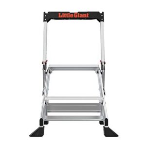 Little Giant Ladders, Jumbo Step, 2-Step, 2 foot, Step Stool, Aluminum, Type 1AA, 375 lbs weight rating, (11902), Silver