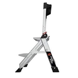 Little Giant Ladders, Jumbo Step, 2-Step, 2 foot, Step Stool, Aluminum, Type 1AA, 375 lbs weight rating, (11902), Silver