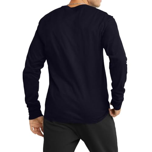 Champion, Classic Long Sleeve, Comfortable, Soft T-Shirt for Men (Reg. or Big & Tall), Black, Large