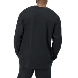 CHAMPION, Classic Long Sleeve, Comfortable, Soft T-Shirt for Men (Reg. or Big & Tall), Black, XX-Large