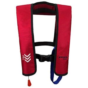 eyson inflatable life jacket inflatable life vest for adult classic manual (7091 red)