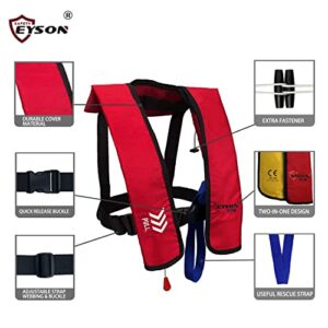 Eyson Inflatable Life Jacket Inflatable Life Vest for Adult Classic Manual (7091 Red)