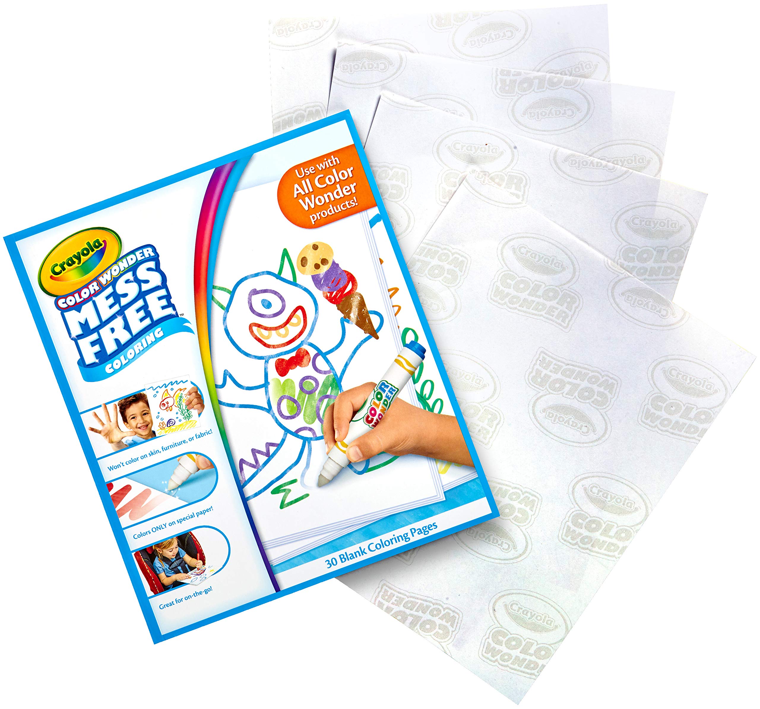 Crayola Color Wonder Mess Free Coloring, Blank Coloring 30 Pages, Gifts for Toddlers, Ages 3, 4, 5