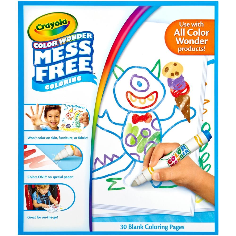 Crayola Color Wonder Mess Free Coloring, Blank Coloring 30 Pages, Gifts for Toddlers, Ages 3, 4, 5