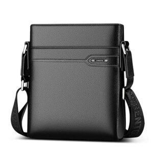 LAORENTOU Men's Genuine Leather Shoulder Bag, Business Crossbody Bag for Men Messenger Bags Leather Purse