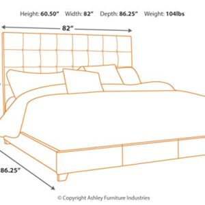 Signature Design by Ashley Dolante Modern Farmhouse Button-Tufted Upholstered Platform Bed, King, Beige