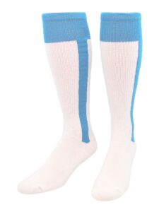 tck 2-n-1 premium baseball stirrup socks (columbia blue, large)