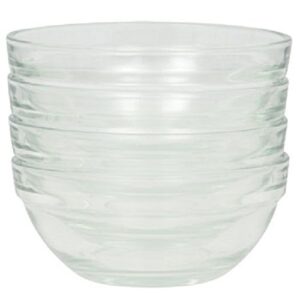 stackable serving cooking mixing prep clear glass bowl, 3.5-inch,4-inch,6-inch set of 4,3 and 1 (4, 3.5 inch)