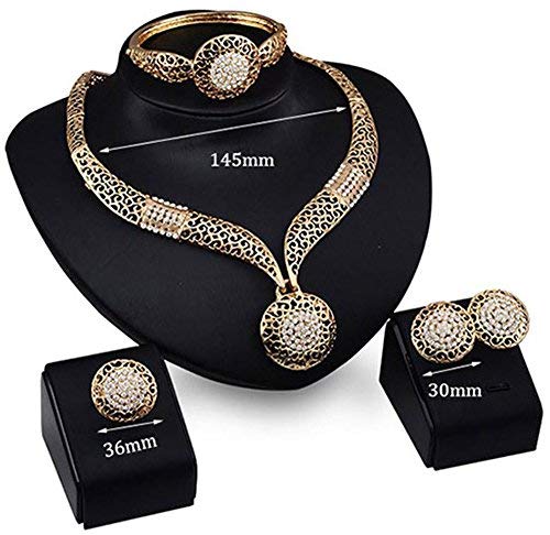 Genuiskids Fashion Women Jewelry Sets Bride Wedding Party Gold Plated Chain Necklace Earring Set