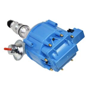 A-Team Performance - HEI Complete Distributor 65,000 Volts Coil - Compatible With Big Block Ford FE V8 352 360 390 406 410 427 428 One-Wire Installation Blue Cap