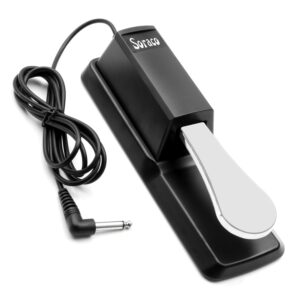 Soraco Sustain Pedal Universal for Yamaha Casio Roland Korg Behringer Moog Piano Midi Electronic keyboards Style with Polarity Switch, 1/4'' Input Plug