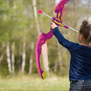 SainSmart Jr. Kids Bow & Arrow Toy, Princess Basic Archery Set Outdoor Hunting Game with 3 Suction Cup Arrows, Target & Quiver, Pink,includes 1 x luminous bow