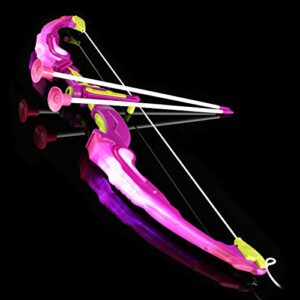 SainSmart Jr. Kids Bow & Arrow Toy, Princess Basic Archery Set Outdoor Hunting Game with 3 Suction Cup Arrows, Target & Quiver, Pink,includes 1 x luminous bow