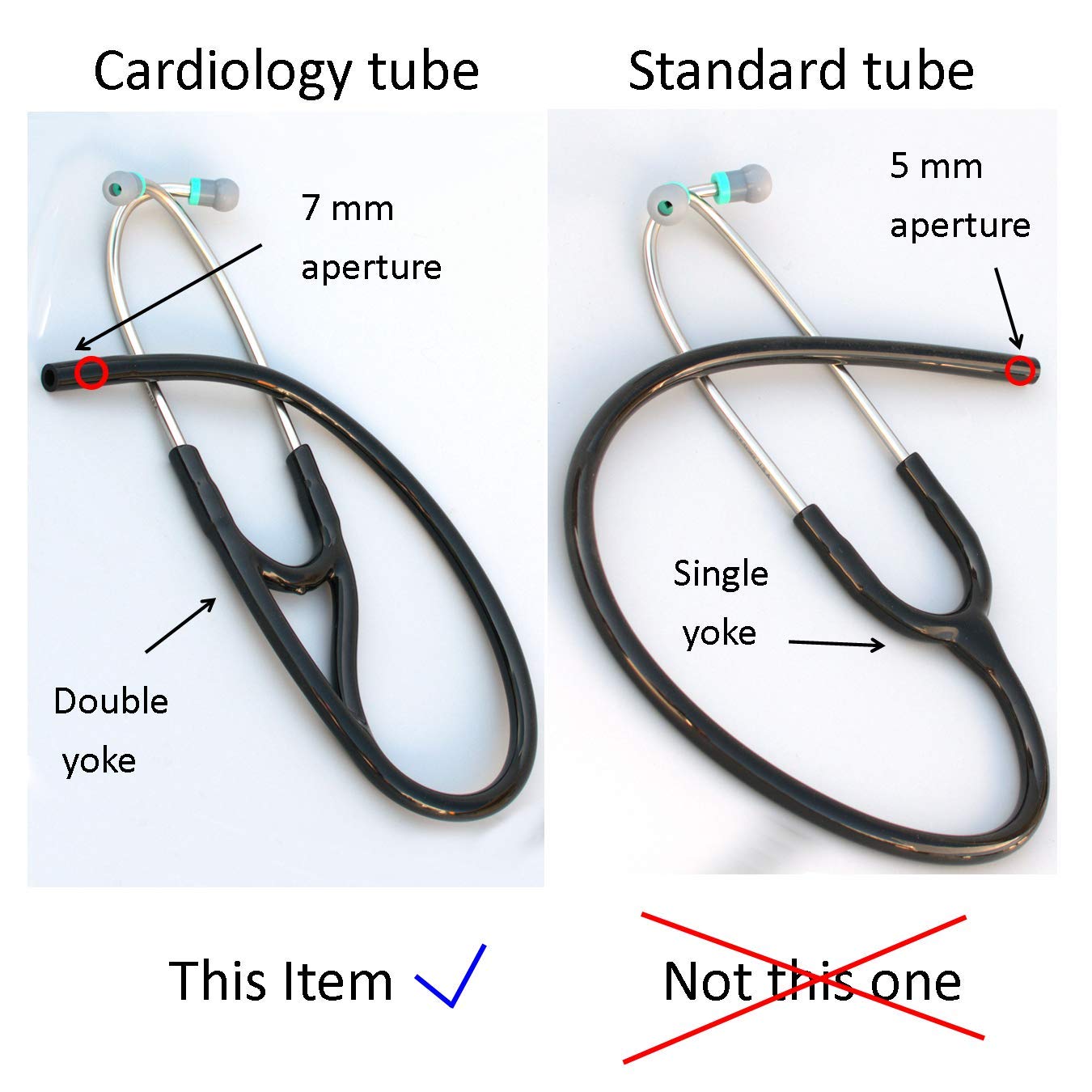 Compatible Replacement Tube by CardioTubes fits Littmann(r) MasterCardiologyI(r) and Littmann(r) Cardiology III(r) Stethoscopes - 7mm Binaurals Pink TUBING