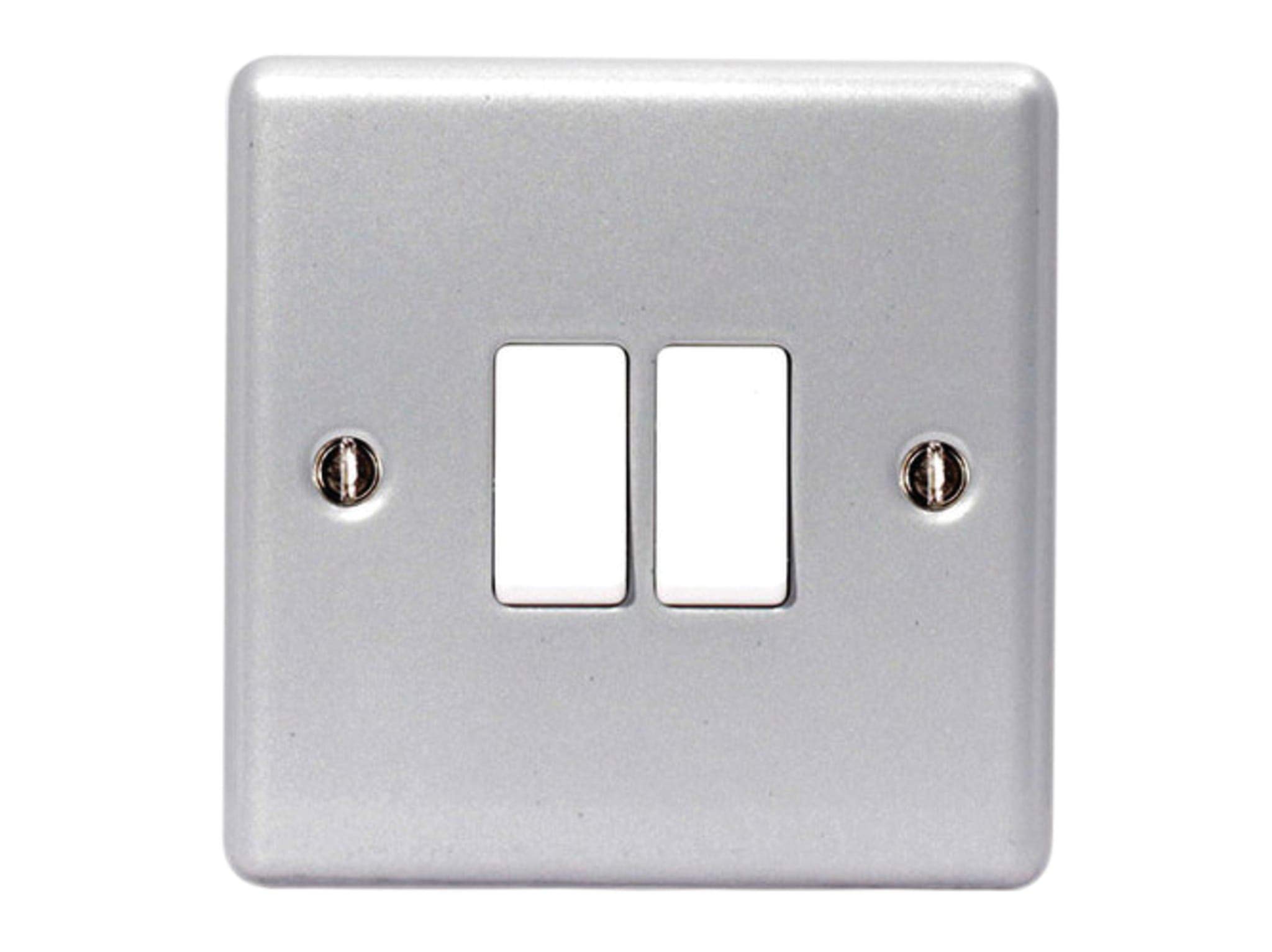 Masterplug - Metal Clad 2-Way 2-Gang Light Switch