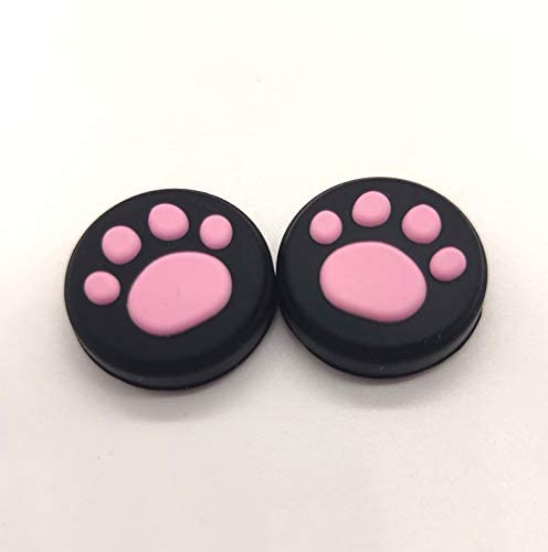 2 x Silicone Analog Controller Thumb Stick Joystick Grips Cap for Nintendo Switch NS/Switch Lite Controller Joy-Con ThumbStick Cute Cat Paw Claw (Pink)