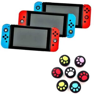 2 x Silicone Analog Controller Thumb Stick Joystick Grips Cap for Nintendo Switch NS/Switch Lite Controller Joy-Con ThumbStick Cute Cat Paw Claw (Pink)