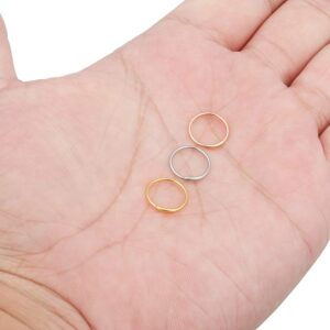 Ruifan 3PCS 316L Surgical Steel Seamless Continuous Hoop Rings Nose Eyebrow Tragus Lip Ear Ring BCR 22 Gauge 8MM - Mix Color