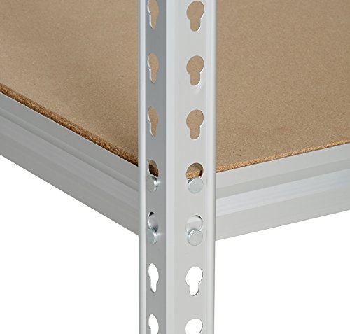 Amazon Basics Medium Duty Storage Shelving Double Post Press Board 5 tier Shelf, Aluminum, 36 x 18 x 72