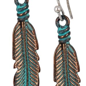 SPUNKYsoul Feather Circle Long Necklace for Women Collection (3 Toned Patina Copper)