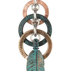 SPUNKYsoul Feather Circle Long Necklace for Women Collection (3 Toned Patina Copper)