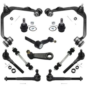 detroit axle - 12pc front end suspension kit for 2wd ford expedition f-150 f-250 navigator 2 upper control arms 2 lower ball joints 2 sway bars 4 tie rods outer & inner 2 pitman idler arms replacement