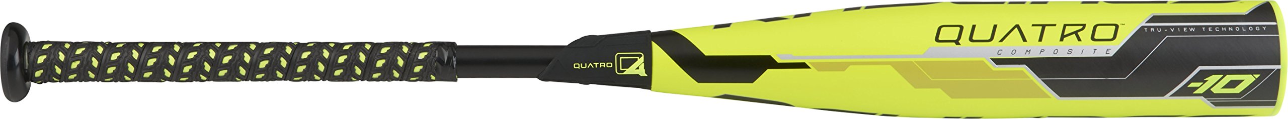 Rawlings Quatro 10 USSSA Series Bat, Yellow/Black, 30"/20 oz