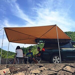 270 Awning Rooftop Tent Sun Shelter Designed for Vehicle with Roof Rack- Right/Left Hand Driver Side Awning Radius 8.2 ft,Khaki (Right-Side)