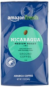 amazon fresh direct trade nicaragua ground coffee, medium roast, 12 ounce (pack of 3)