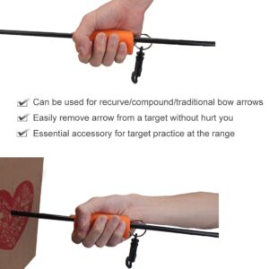 KRATARC Archery Arrow Puller Target Remover Gripper with Belt Clip (Orange)